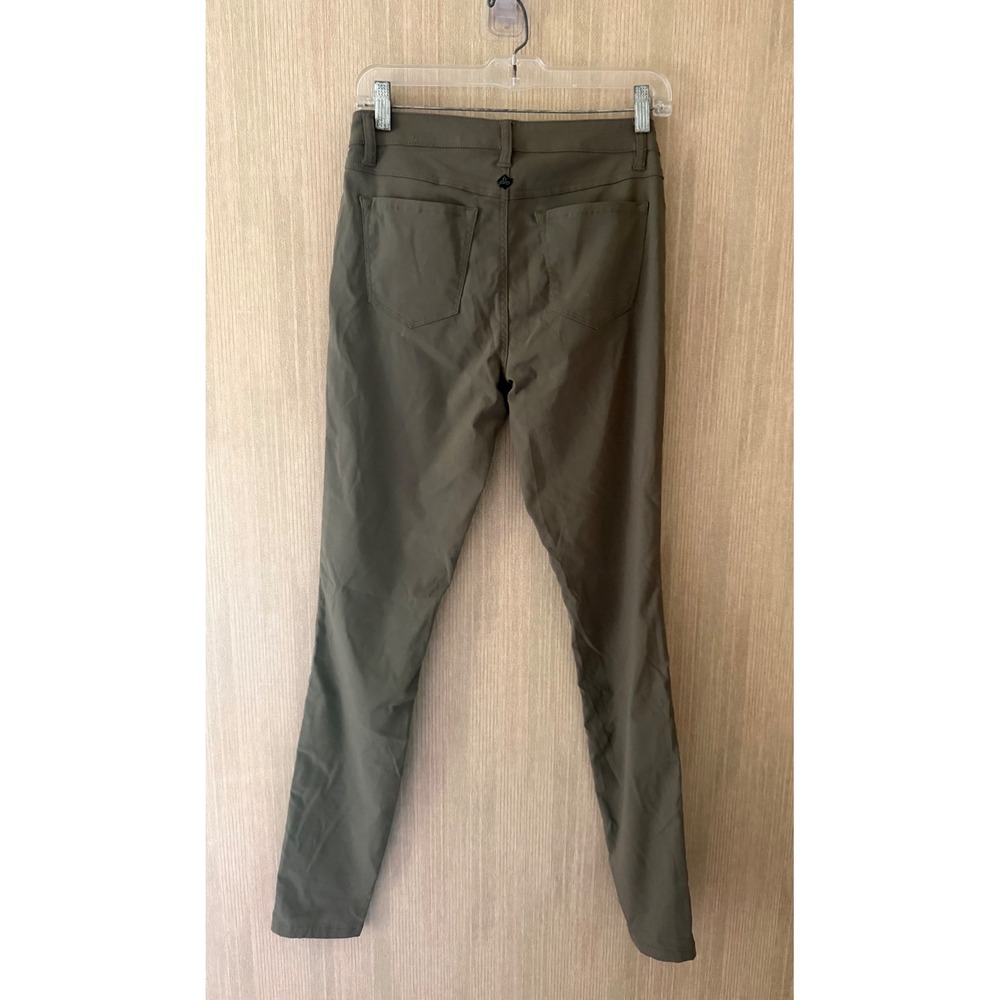 Prana Kara Pants Women 4 Tall Green Excellent Stretch Slim 5-Pocket Outdoor
